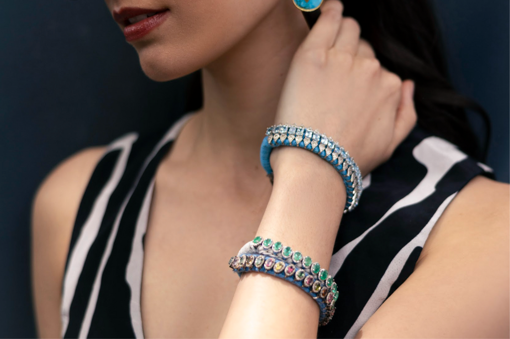 Amaira Grey Diamond & Tourmaline Thread Bracelet