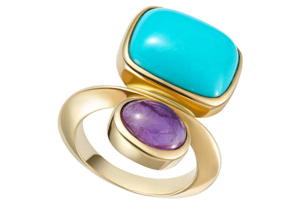 Amethyst and hot sale turquoise ring