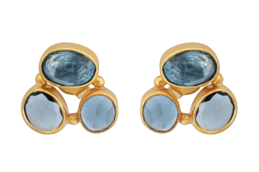 Anna Blue Topaz Stud Earrings