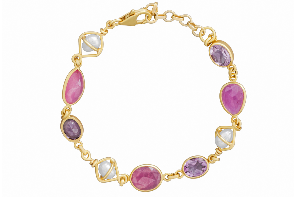 Anna Ruby, Pearl & Amethyst Bracelet