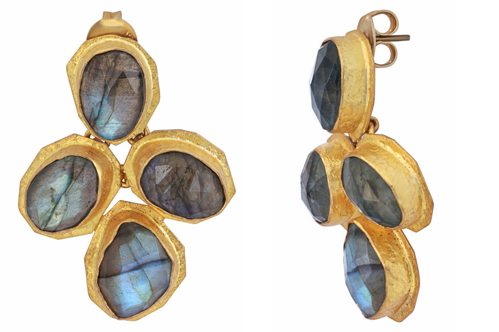 Labradorite Bib Gemstone Earrings