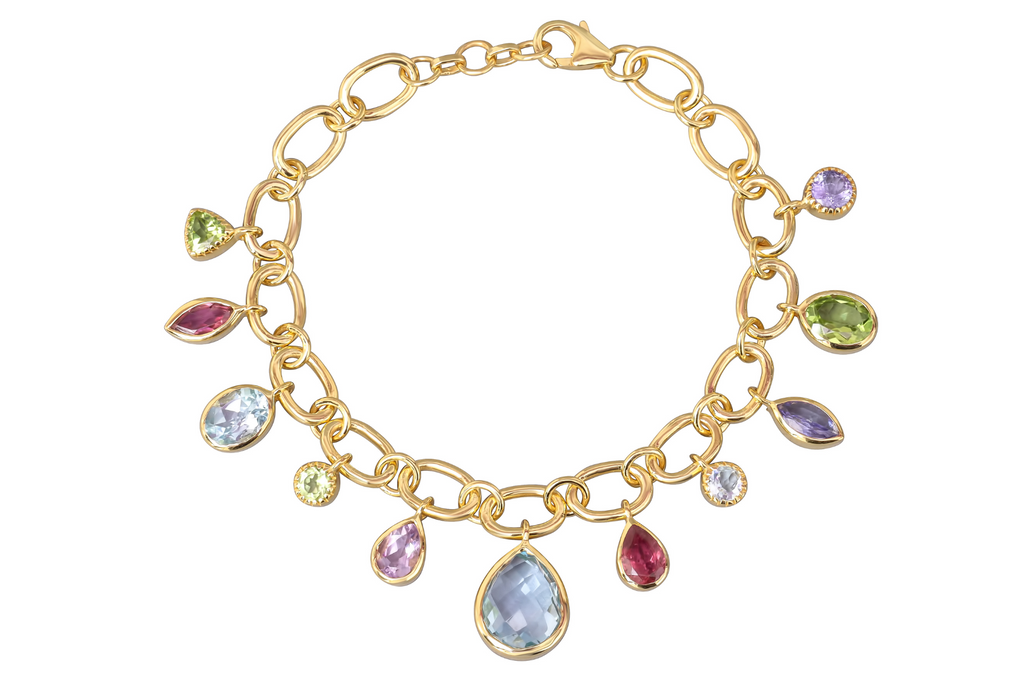 Ava Chain & Gemstone Charm Bracelet 