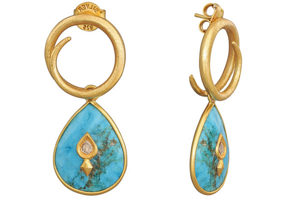 Coco Turquoise & Diamond Jadau Earrings