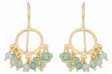 Cora Peridot, Apatite & Aquamarine Circle Earrings