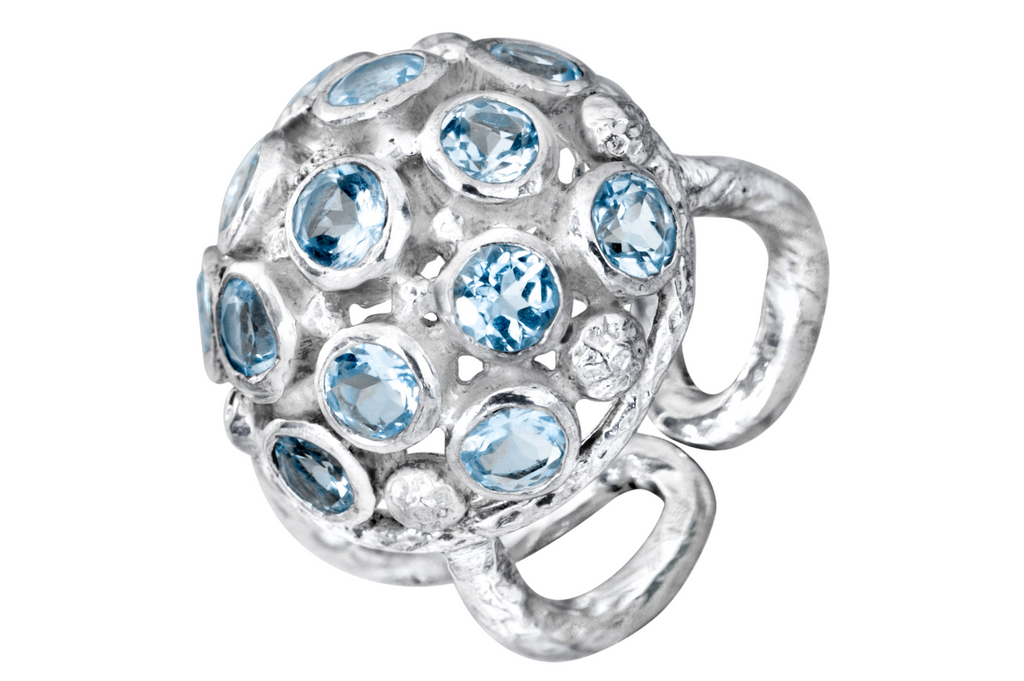 Cupola Blue Topaz Gemstone Ring