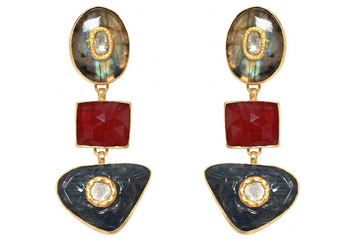 Ellie Sapphire & Diamond Jadau Earrings