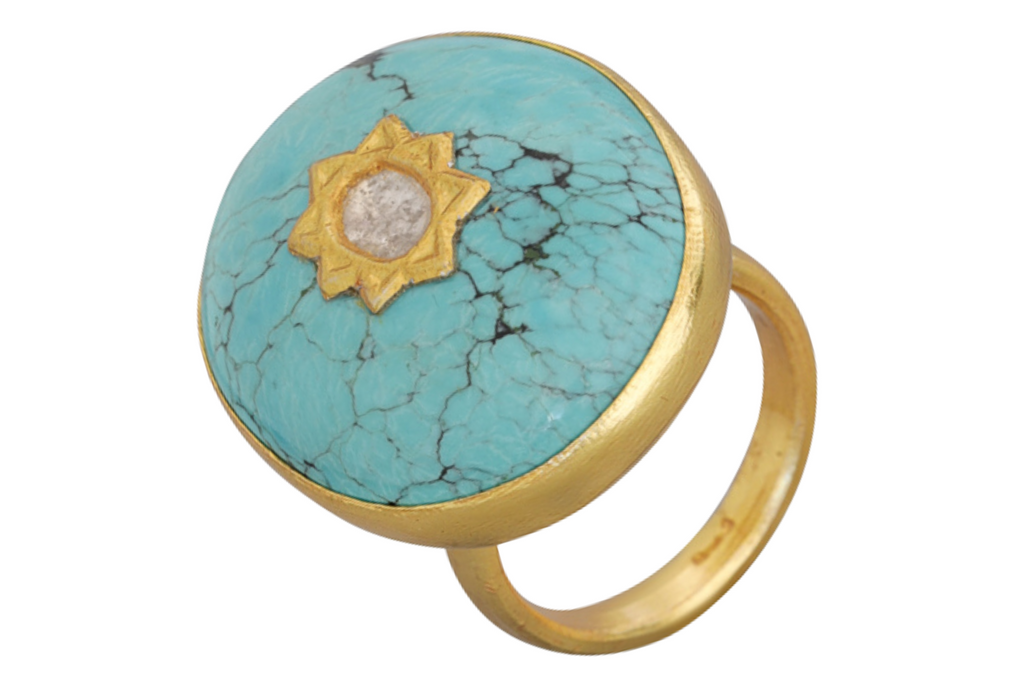 Ellie Turquoise & Diamond Jadau Ring