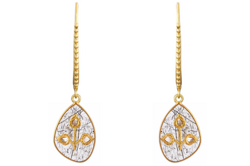 Elodie Rutile Quartz & Diamond Jadau Earrings