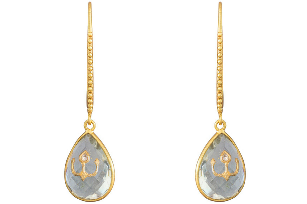 Elodie Green Amethyst & Diamond Jadau Earrings