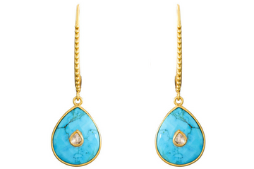 Elodie Turquoise & Diamond Jadau Earrings