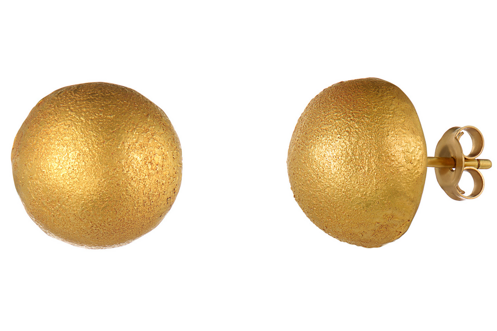 Fine Gold Half Round Stud Earrings