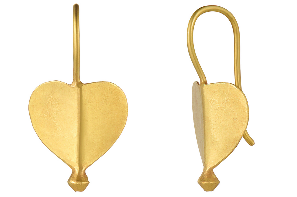 Fine Gold Leaf Drop Earrings