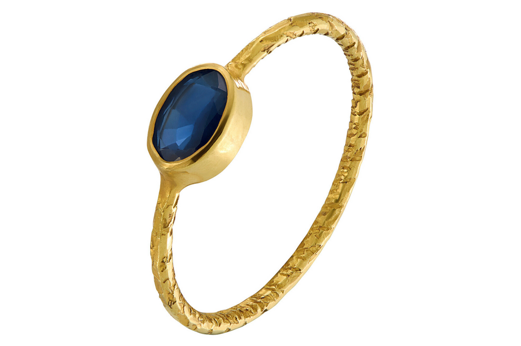 Fine Gold Ring Set With Sapphire