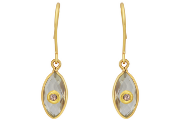 Jadau Lemon Quartz Drop Earrings