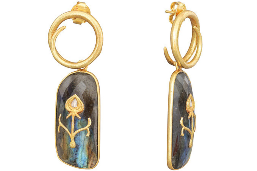 Coco Labradorite & Diamond Jadau Earring