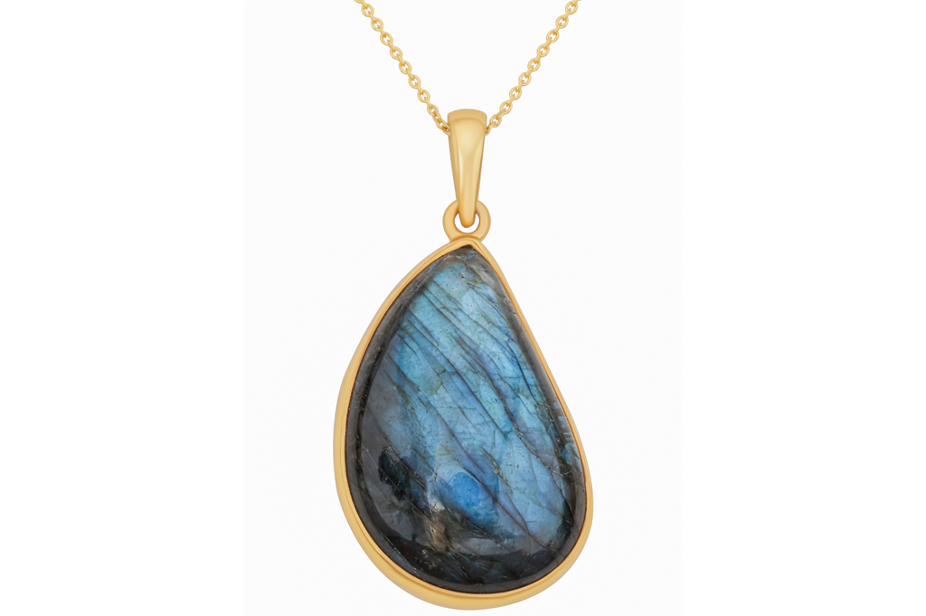 Labradorite Pebble Pendant Necklace