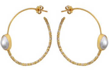 Masai Gold & Pearl Hoop Earrings