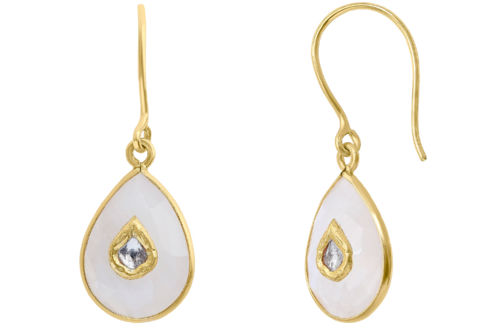 Jadau Moonstone & Diamond Earrings