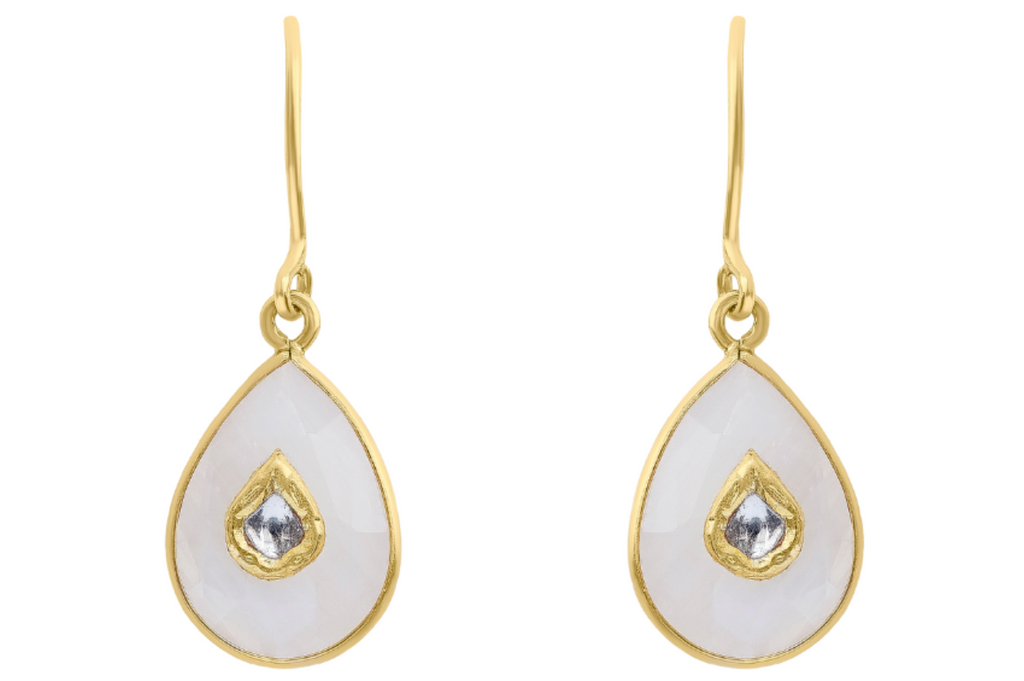 Jadau Moonstone & Diamond Earrings