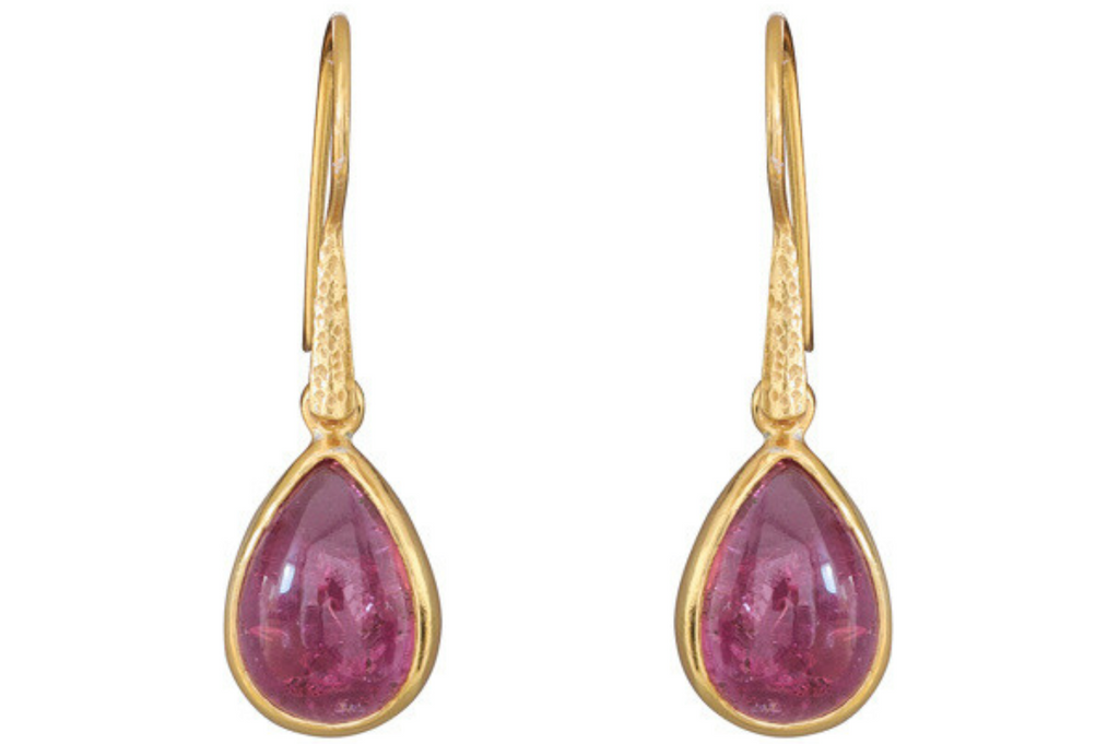 Pebble Pink Tourmaline Drop Earrings