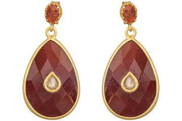 Phoebe Carnelian & Diamond Jadau Earrings