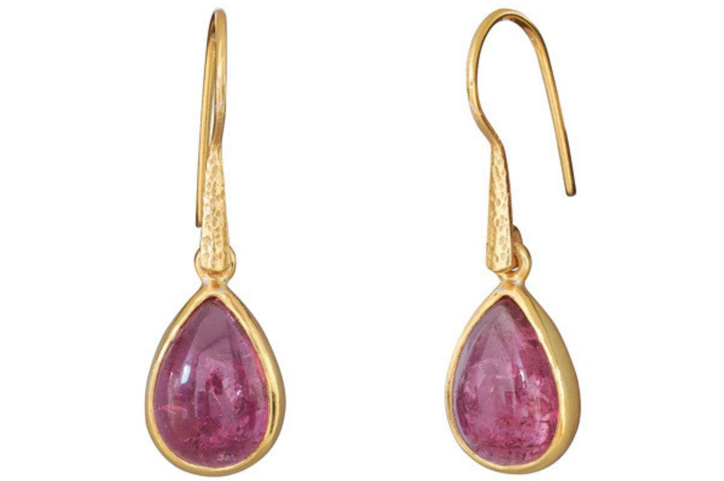 Pebble Pink Tourmaline Drop Earrings