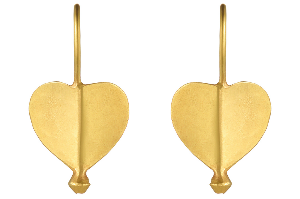 Fine Gold Leaf Drop Earrings