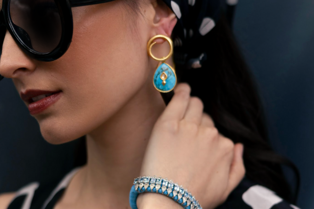 Coco Turquoise & Diamond Jadau Earrings