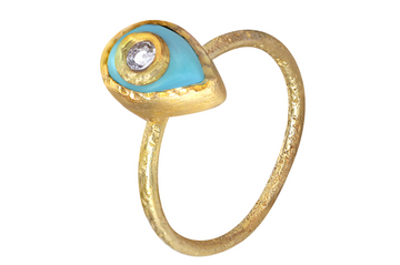 Turquoise & Diamond Jadau Ring