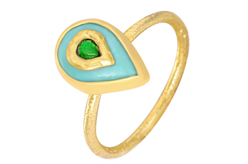 Turquoise & Emerald Jadau Ring