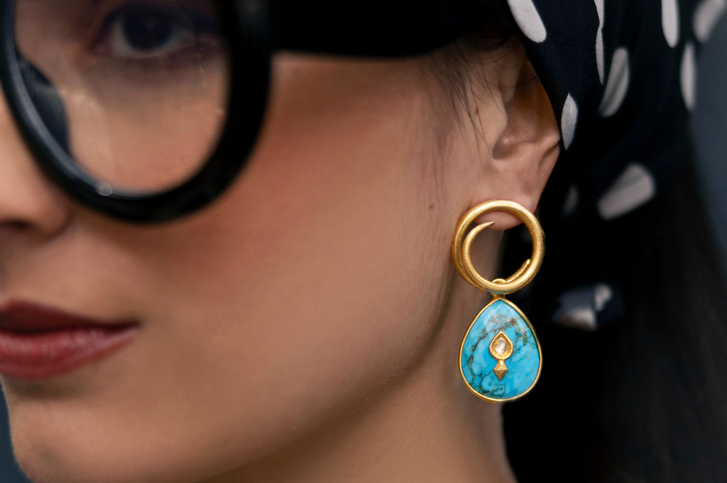 Coco Turquoise & Diamond Jadau Earrings